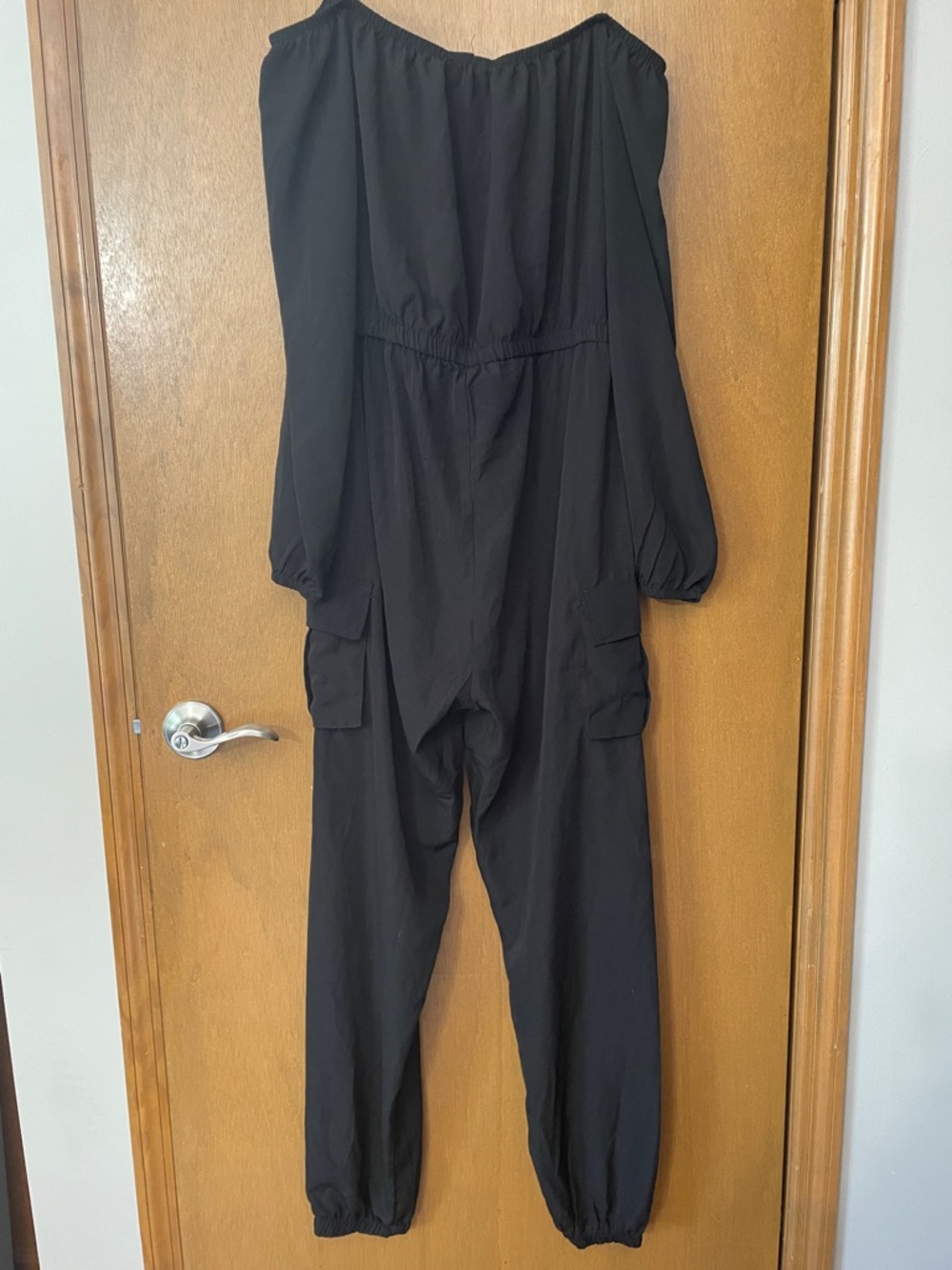Women’s Black Long-Sleeve Utility Jumpsuit - Picture 2 of 7